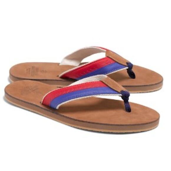 Brooks Brothers Sail Cloth Flip Flops NWT Men's Sz. 9 - Picture 1 of 7
